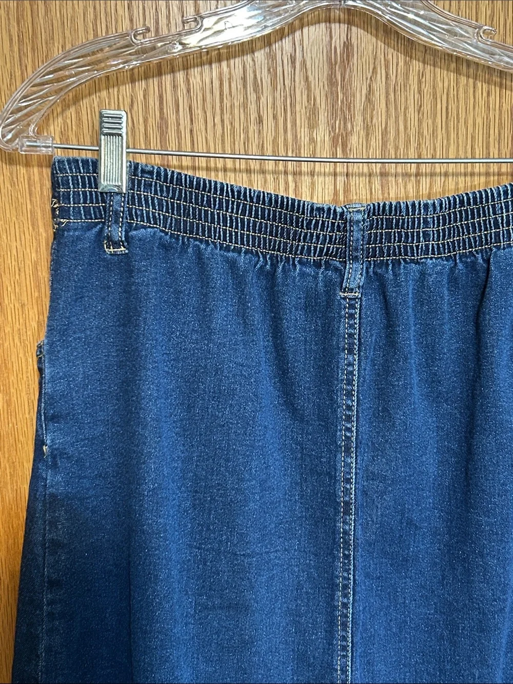 Blair Blue Denim Elastic Waist Skirt woman’s 12